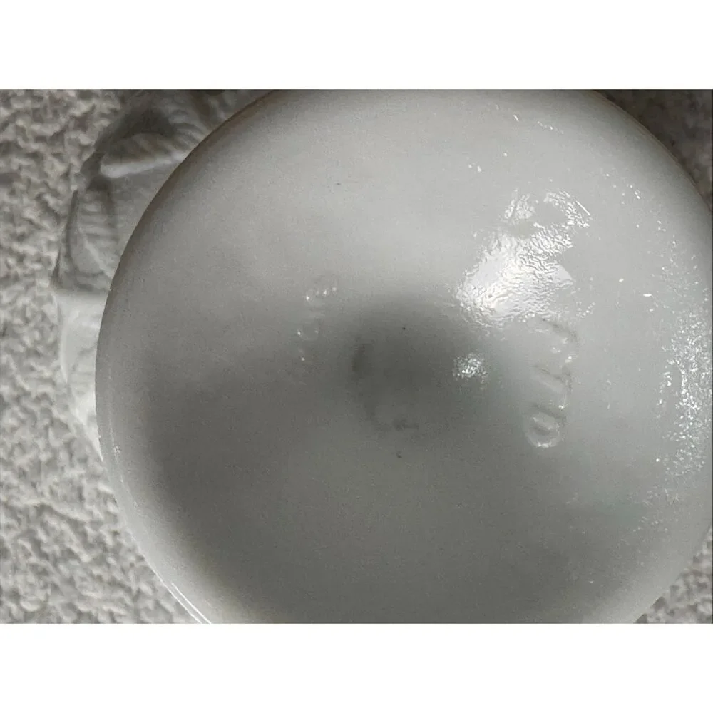 Vintage FTD Milk Glass Compote/Oak Leaf Pattern Vase